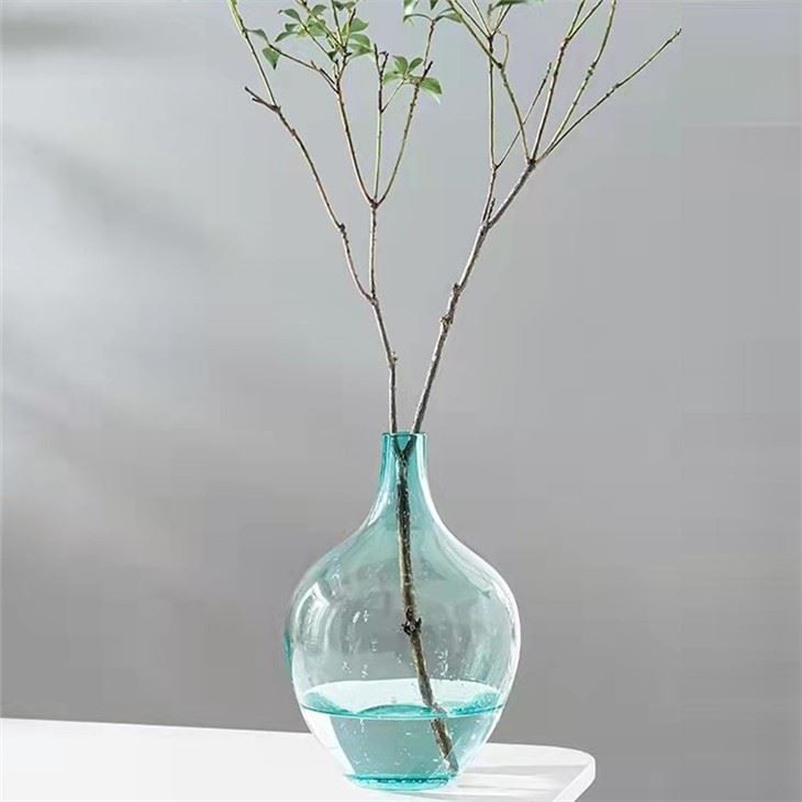 Green Round Glass Vase