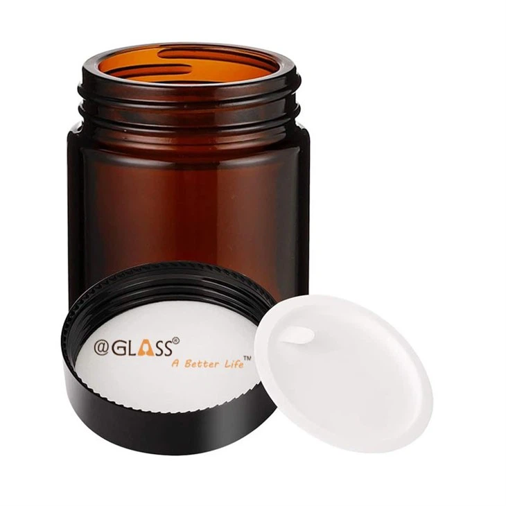 Amber Glass Cream Jar